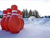 Winter human zorb bowling,inflatable bowling pin game,giant inflatable zorb ball bowling