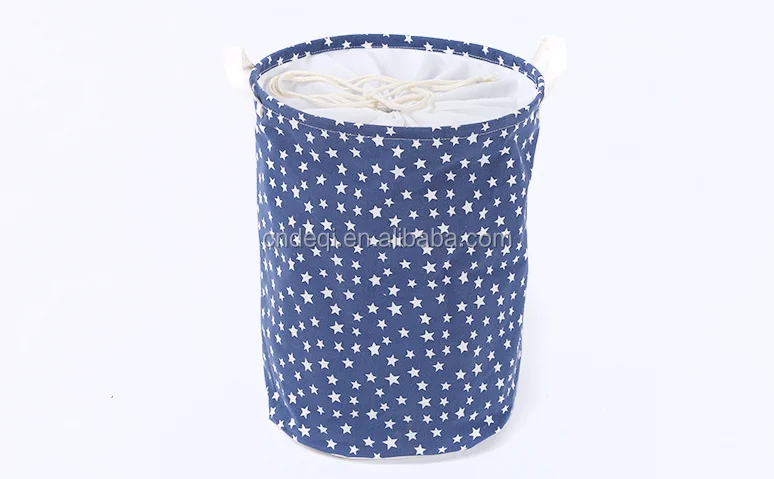 cotton linen large folding laundry storage basket hampers for