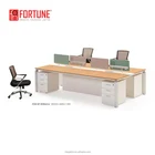 Modern Style Office Furniture 4 Person Long Table Workstation Desk With Metal Leg