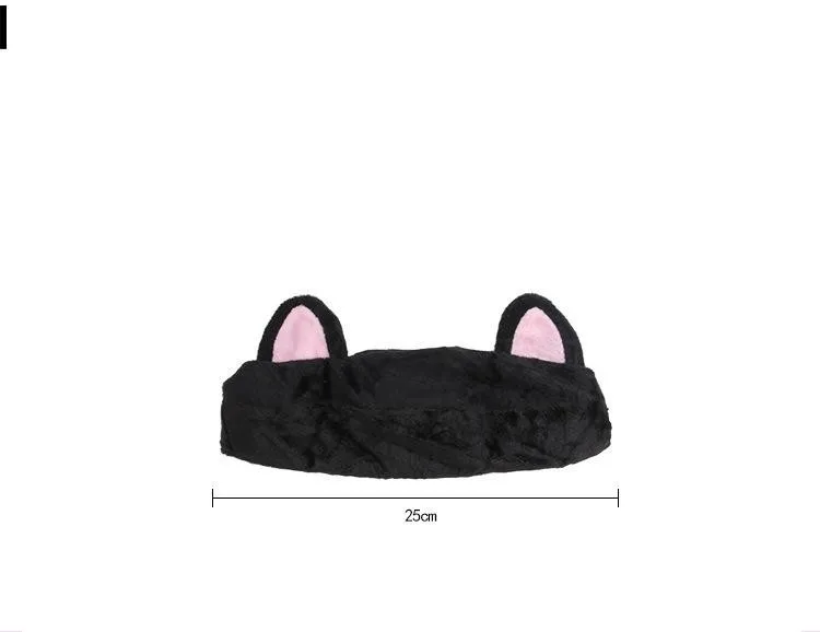 Korean Velvet Cat Ear Headband Women Hair Accessories Wash Shower Cap Head Ornaments Elastic Hair Band Headband