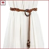 strong suede leather wooden beads mixed braided belt wooden buckle beaded belt