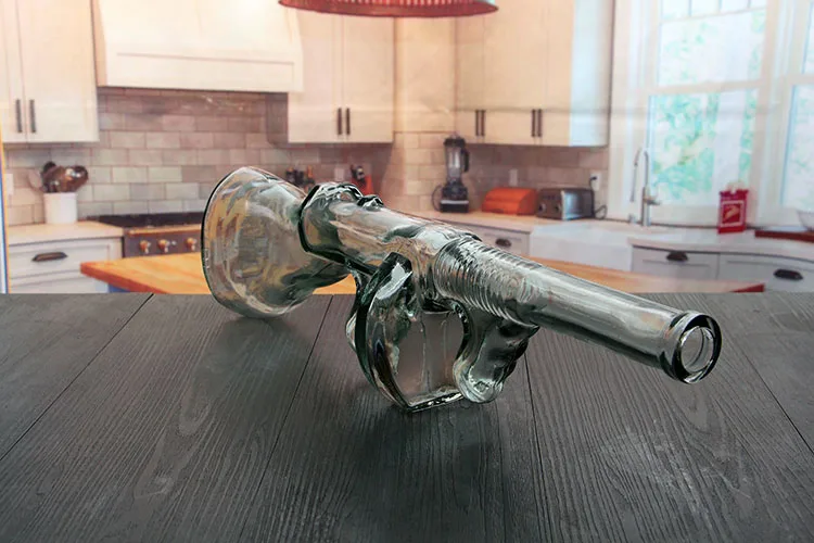machine gun glass wine bottle