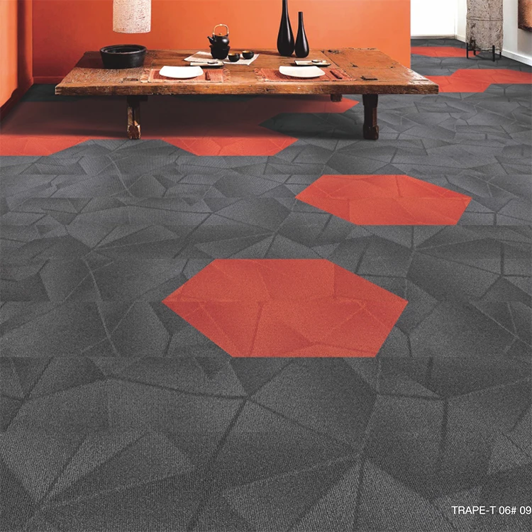 MERIKA high quality thick Wear-resisting Hexagon Carpet Tile