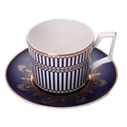 Bone china gold rim coffee sets modern Turkish Arabic porcelain coffee cup