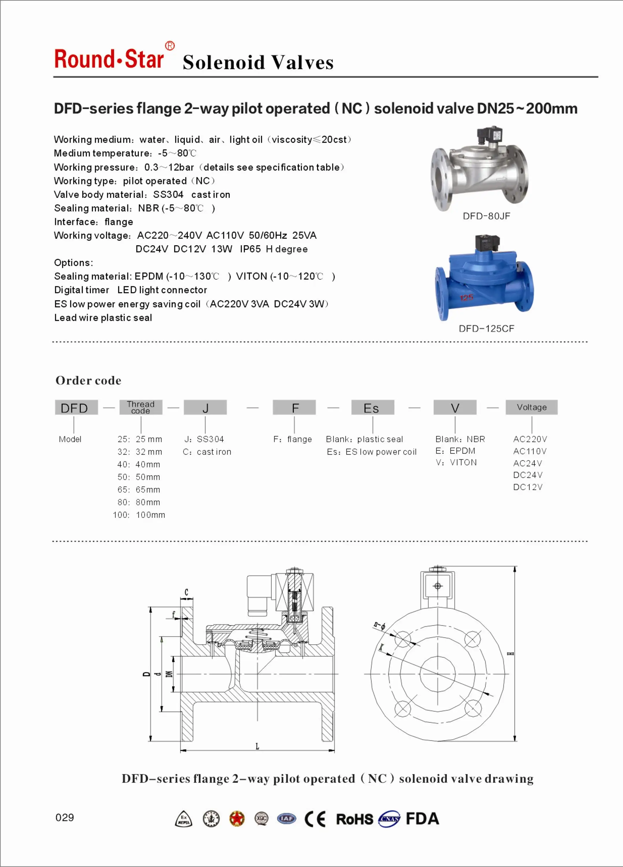 flange valve hs code for solenoid valve, View flange valve, ROUND STAR