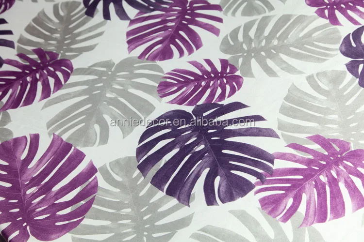 leaves printed 120 round custom print satin table cloth Hot sale
