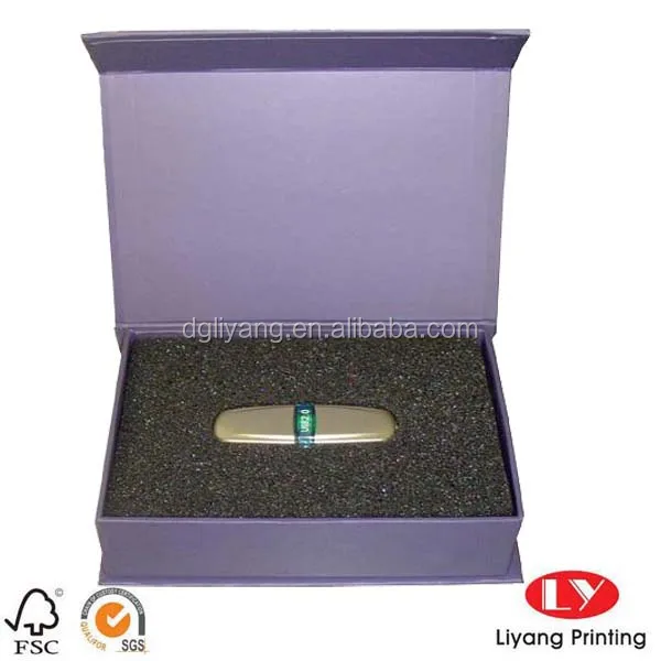 purple paper gift box for usb flash disk