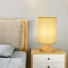 China suppliers led round wooden table lamp modern for bedroom with E27 bulb
