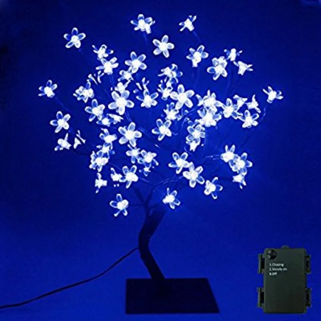 45cm Led Cherry Blossom Bonsai Tree Light With 48leds warm white color for indoor desk decoration