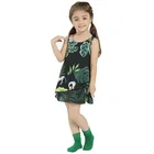 children Apparel Supplier Custom Latest Summer chiffon flower printed sleeveless baby girl dress