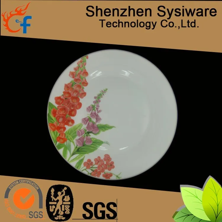 Wholesale ceramic porcelain 7.5' round fruit plate cake plate with circular decal-015 13.jpg