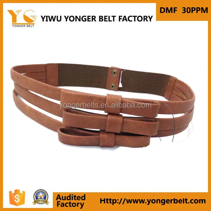 fashion new arrival bowknot belt new designs waistband brown