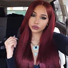 Wholesale New Style Synthetic Wig Long Straight Hair Wigs Wine Red add Black color hair