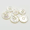 manufacturer 4 holes round real nautral white mop shell button for suit garment