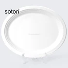 Chinese Custom Dinnerware White Unique Shape Oval Party Disposable Eco Friendly Biodegradable Sugarcane Plates