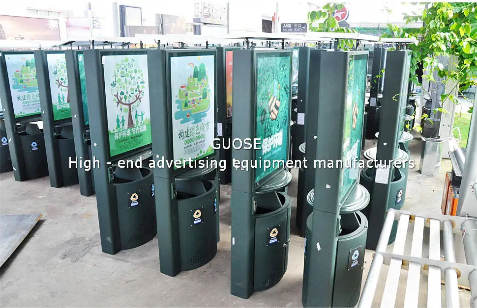 Advertising trash can solar light box