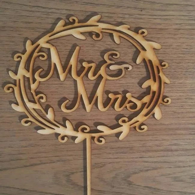 laser cut custom cartoon wedding unicorn cake topper