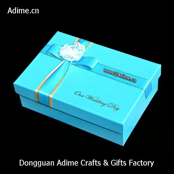 custom logo cardboard ribbon presentation packaging gift box