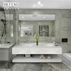 luxury customized hotel home full set bathroom cabinet marble