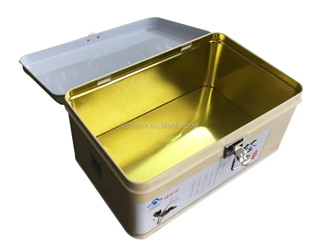 metal tin box with lock