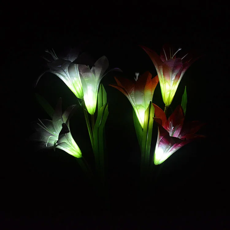 Solar Power Flower Color LED Light, Garden Solar Lamp, Yard Lamp