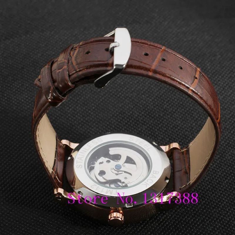 2016 Brand WINNER Simple Self-winding Automatic Mechanical Watch Men Wristwatch luury Leather Strap with Calendar