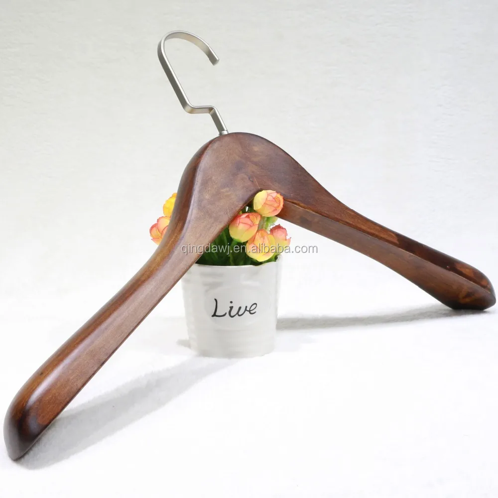 QD-E53 antique wood coat hangers for clothes display