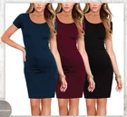 Ladies Above the Knee Length Fitted Sexy Office Dress with Open Back