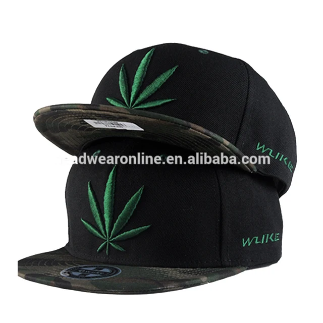 new trend of reggae hip-hop cap hemp leaf embroidered hats hip