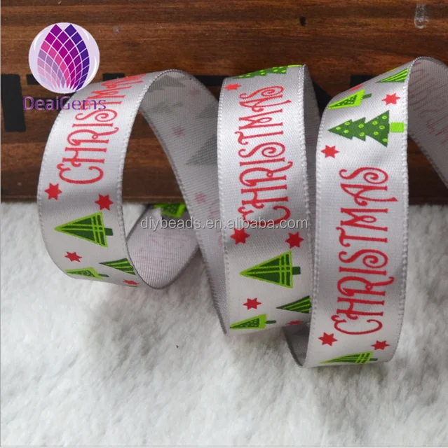 christmas gift wrap ribbon,5/8inch with single-side printed