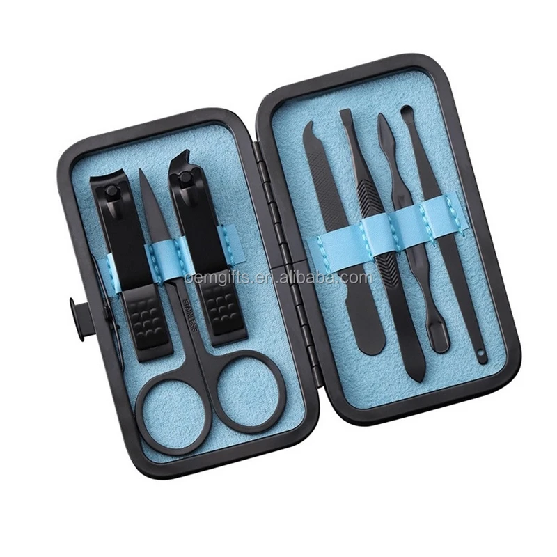Unionpromo Custom Logo 7 pieces stainless steel Nail Clippers Cutter Kit Nail Care Manicure Set