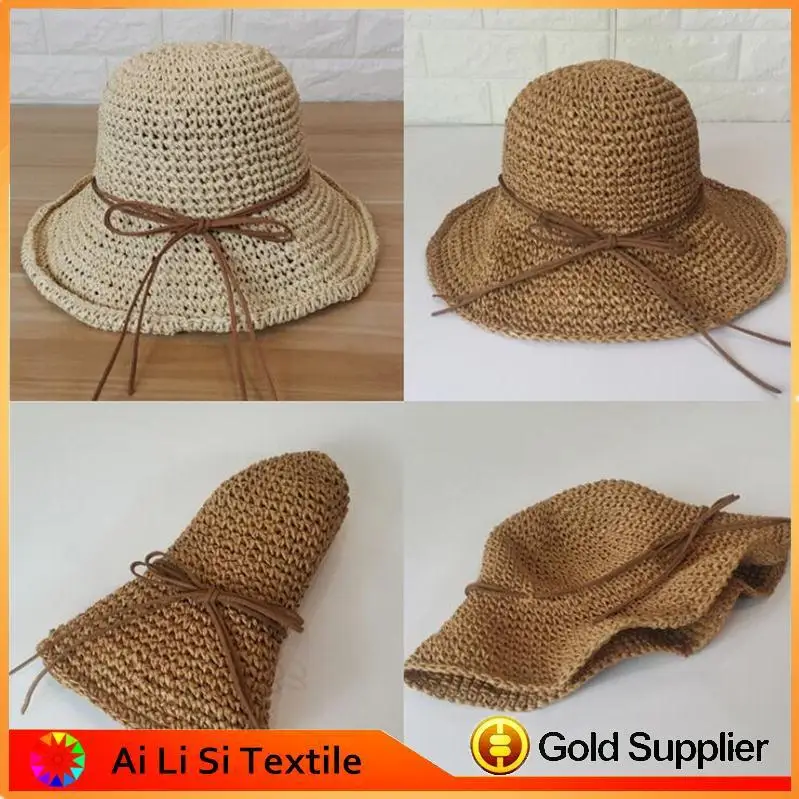 Spring/summer Unisex Craft Paper Shade Fishing Straw Hat