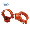Cast Iron Ductile Mechanical Grooved Outlet Tee red tee pipe fitting for Fire Protection System