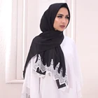 2019 New arrivals Fashion Hijab chiffon Scarf Scarves muslim Lace arab scarf high quality pearl chiffon hijab