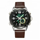 shifenmei S1132 Luxury Custom Logo Branded Business Quartz Digital Waterproof Leather Electronic Hand Wrist Man Watch