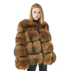 Fashion Popular Ladies Winter Natural Raccoon Fur Clothes Real Fur Coat and Jacket for Woman