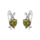 95030 xuping new arrival CZ simple white gold heart earring