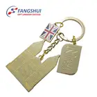 Hottest souvenir zinc alloy metal wires silk screen london tower church keychain key chain