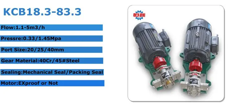 Hengbiao direct sale KCB electric motor crude oil diesel transfer heavy oil burning fuel pump