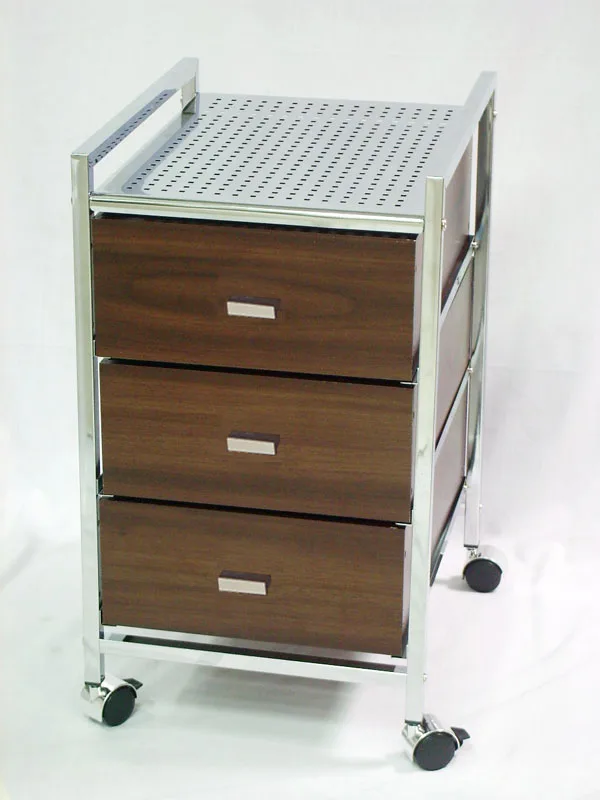 Three Tier Mdf Wood Bathroom Storage Cart With Drawers Buy Storage