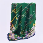 100% Silk Twill Square Scarf Manual Printed Silk Shawl Fashionable