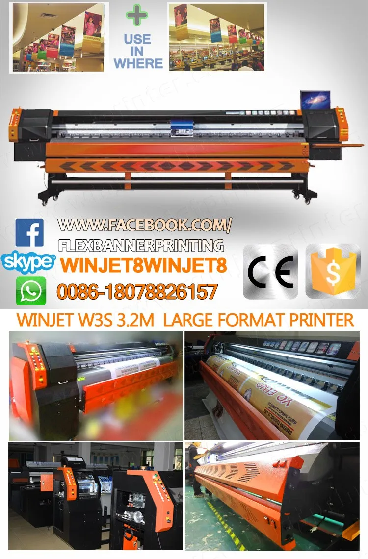 Industrial digital machine W3s konica 512 14pl winjet solvent printer