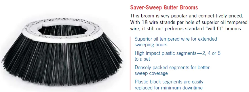 pro-sweep 31 holes gutter broom for elgin sweeper 7970068