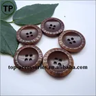 Custom logo four holes Real corozo button for jacket and overcoat
