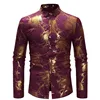 2019 latest hot selling fashion 4 colors long sleeves slim sexy night club formal flora tuxedo men dress shirts