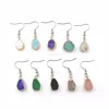 2017 Colorful Fashion Natural Drusy Stone Drop Earring With High Quality For Women