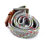 Fashionable durable colored custom braided canvas fabric belt