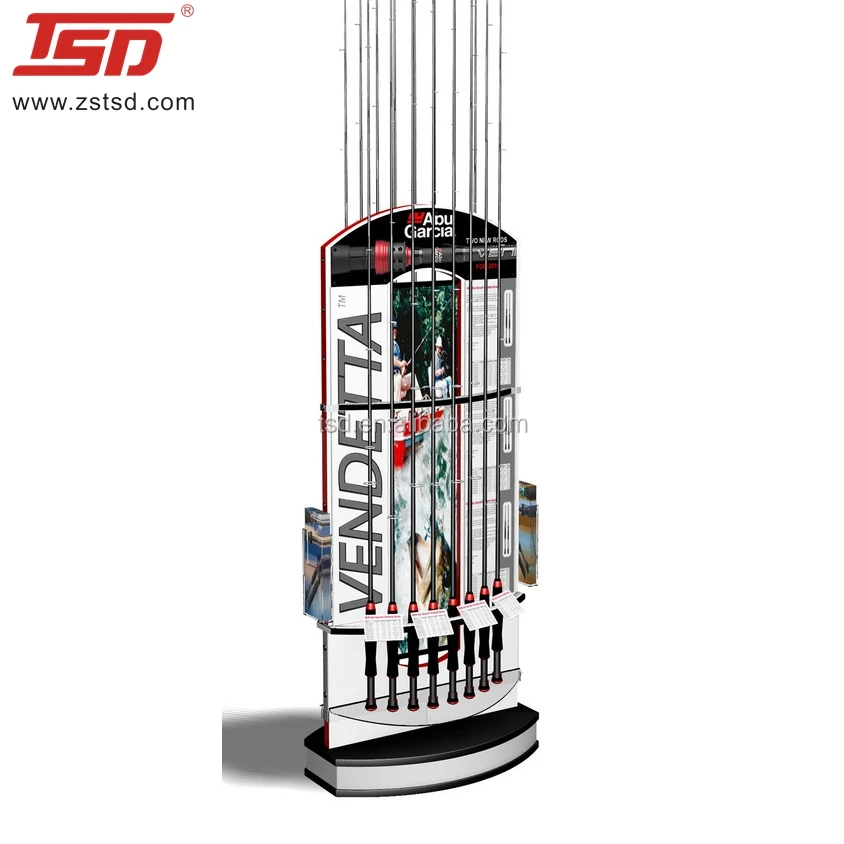 shop retail double sided metal fishing reel lure display stand,fishing