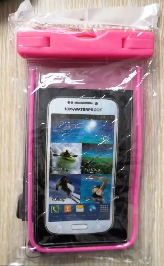 pvc mobile cell phone waterproof plastic polyester sports bag for phone package