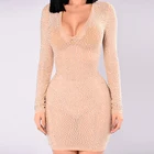 Premium women sexy perspective mini club party bodycon dress